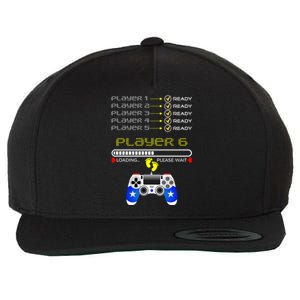 Players 1 2 3 4 5 Ready Player 6 Loading Funny Gaming Gift Wool Snapback Cap