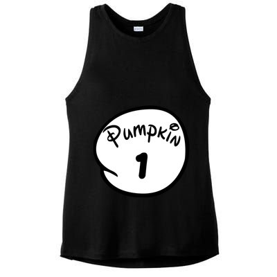 Pumpkin 1 2 3 4 5 Custom Personalize Halloween Ladies PosiCharge Tri-Blend Wicking Tank