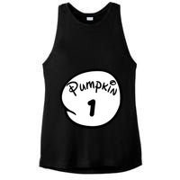 Pumpkin 1 2 3 4 5 Custom Personalize Halloween Ladies PosiCharge Tri-Blend Wicking Tank