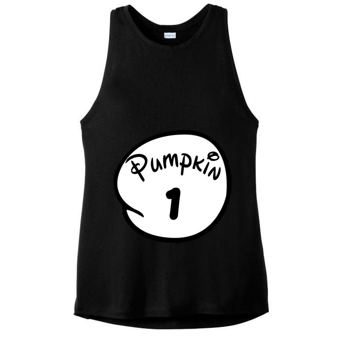 Pumpkin 1 2 3 4 5 Custom Personalize Halloween Ladies PosiCharge Tri-Blend Wicking Tank