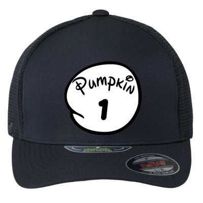 Pumpkin 1 2 3 4 5 Custom Personalize Halloween Flexfit Unipanel Trucker Cap
