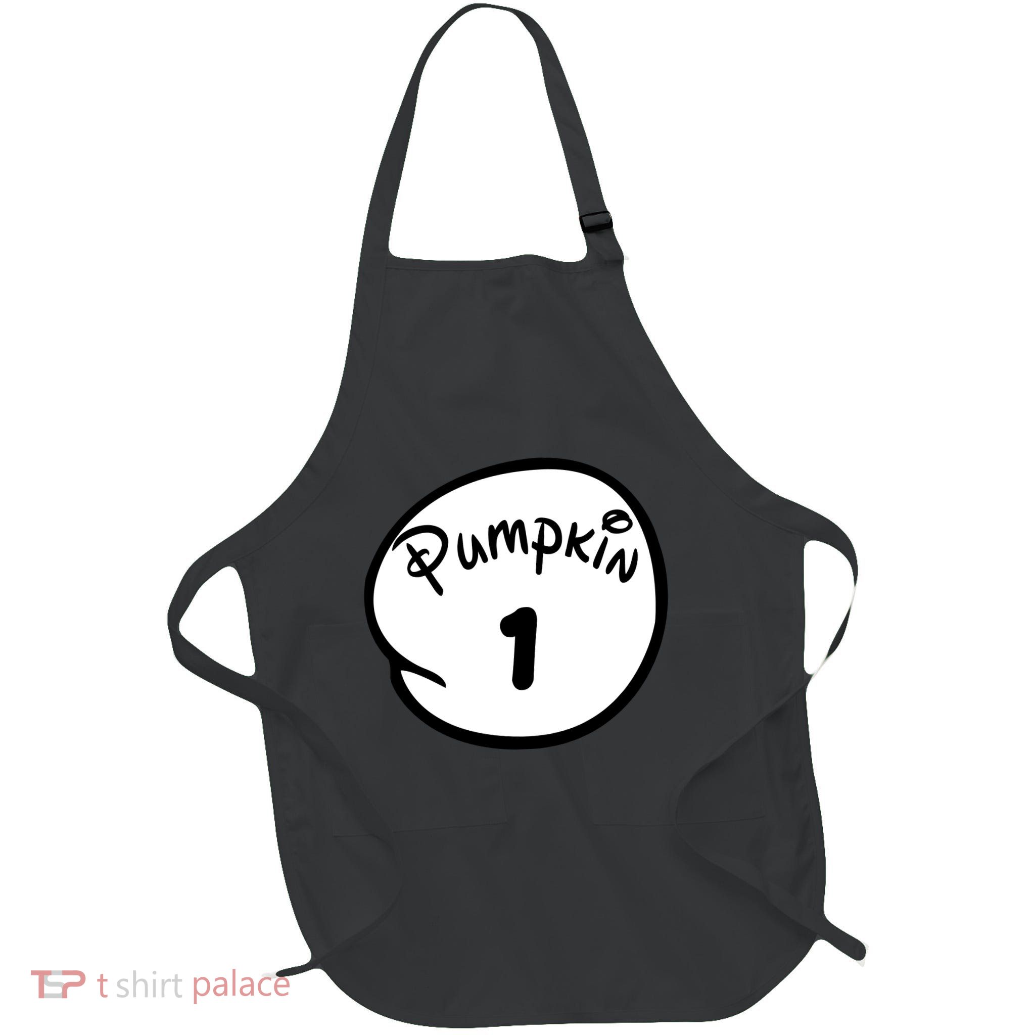 Pumpkin 1 2 3 4 5 Custom Personalize Halloween Full-Length Apron With Pockets