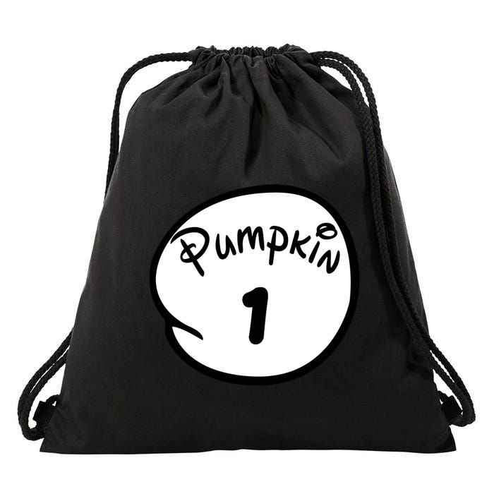 Pumpkin 1 2 3 4 5 Custom Personalize Halloween Drawstring Bag