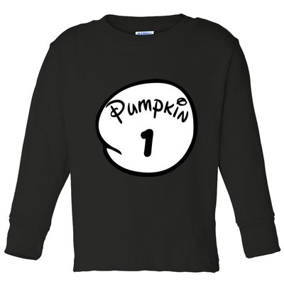 Pumpkin 1 2 3 4 5 Custom Personalize Halloween Toddler Long Sleeve Shirt