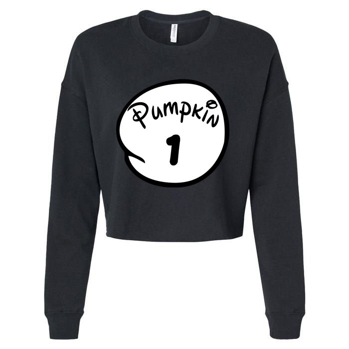 Pumpkin 1 2 3 4 5 Custom Personalize Halloween Cropped Pullover Crew