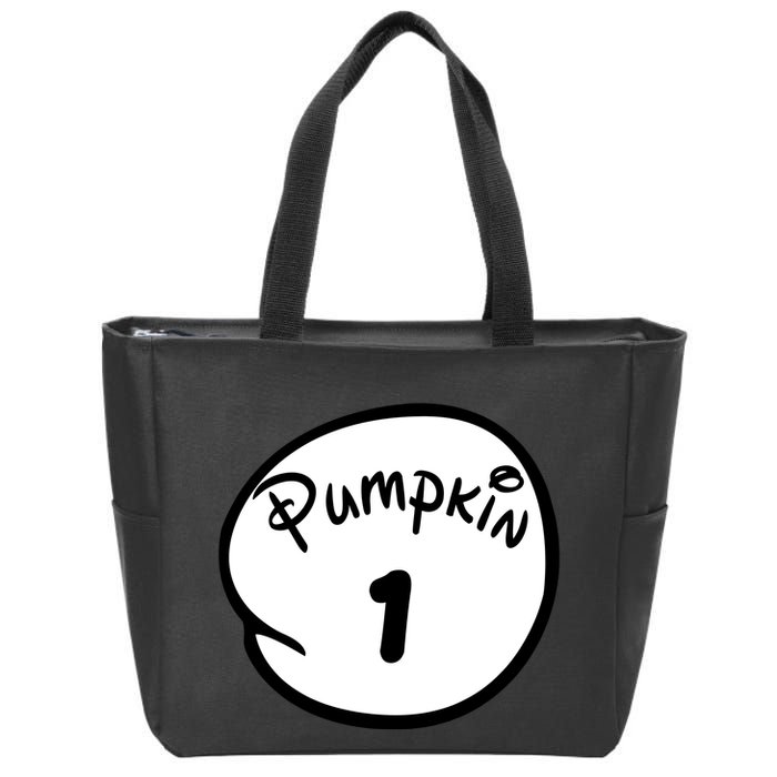 Pumpkin 1 2 3 4 5 Custom Personalize Halloween Zip Tote Bag