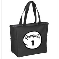 Pumpkin 1 2 3 4 5 Custom Personalize Halloween Zip Tote Bag