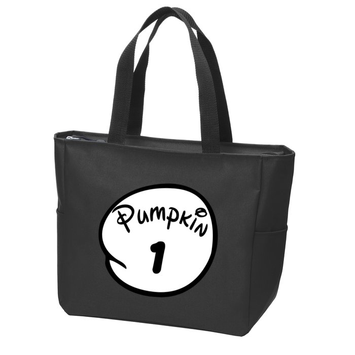 Pumpkin 1 2 3 4 5 Custom Personalize Halloween Zip Tote Bag