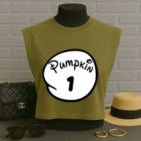 Pumpkin 1 2 3 4 5 Custom Personalize Halloween Garment-Dyed Women's Muscle Tee