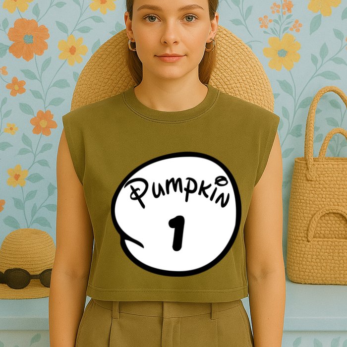 Pumpkin 1 2 3 4 5 Custom Personalize Halloween Garment-Dyed Women's Muscle Tee