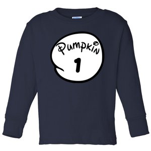 Pumpkin 1 2 3 4 5 Custom Personalize Halloween Toddler Long Sleeve Shirt