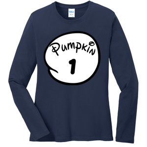 Pumpkin 1 2 3 4 5 Custom Personalize Halloween Ladies Long Sleeve Shirt