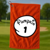 Pumpkin 1 2 3 4 5 Custom Personalize Halloween Golf Towel