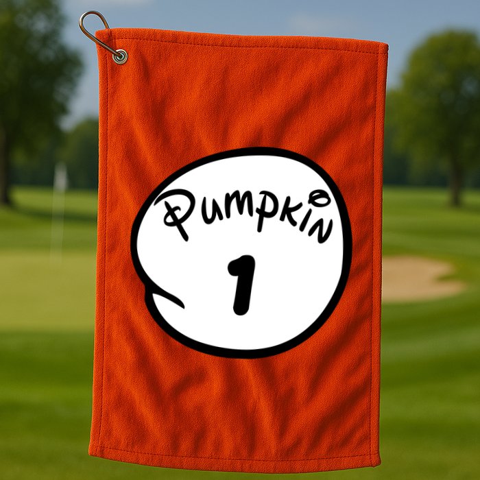 Pumpkin 1 2 3 4 5 Custom Personalize Halloween Golf Towel