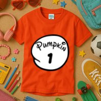 Pumpkin 1 2 3 4 5 Custom Personalize Halloween Kids T-Shirt