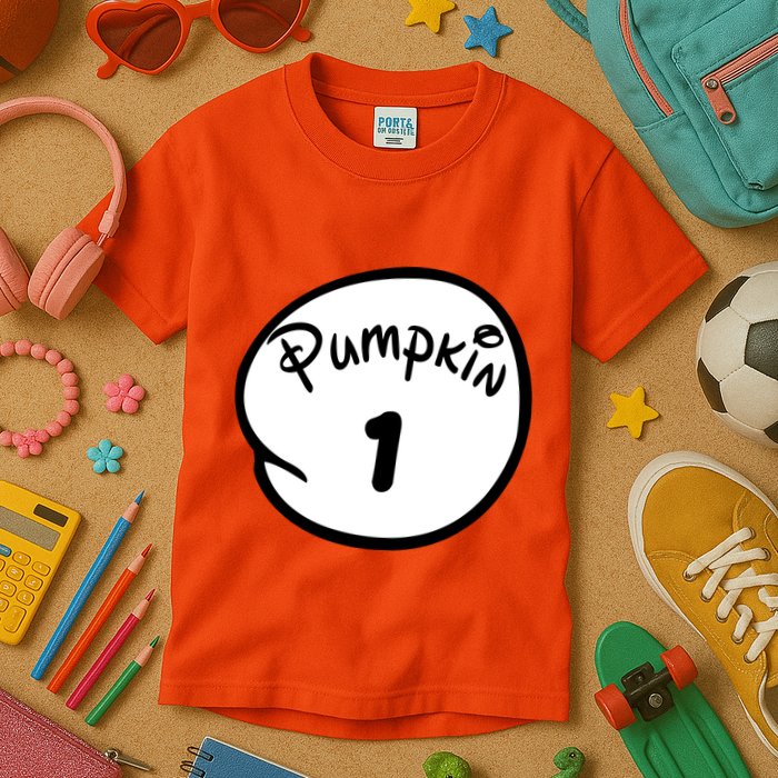 Pumpkin 1 2 3 4 5 Custom Personalize Halloween Kids T-Shirt