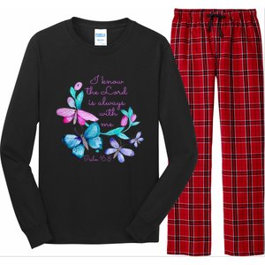 Psalm 16: 8 Christ Religious Butterfly Art Gift Long Sleeve Pajama Set