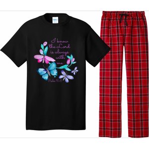 Psalm 16: 8 Christ Religious Butterfly Art Gift Pajama Set