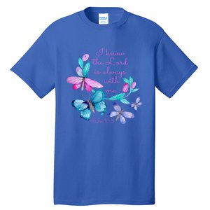 Psalm 16: 8 Christ Religious Butterfly Art Gift Tall T-Shirt