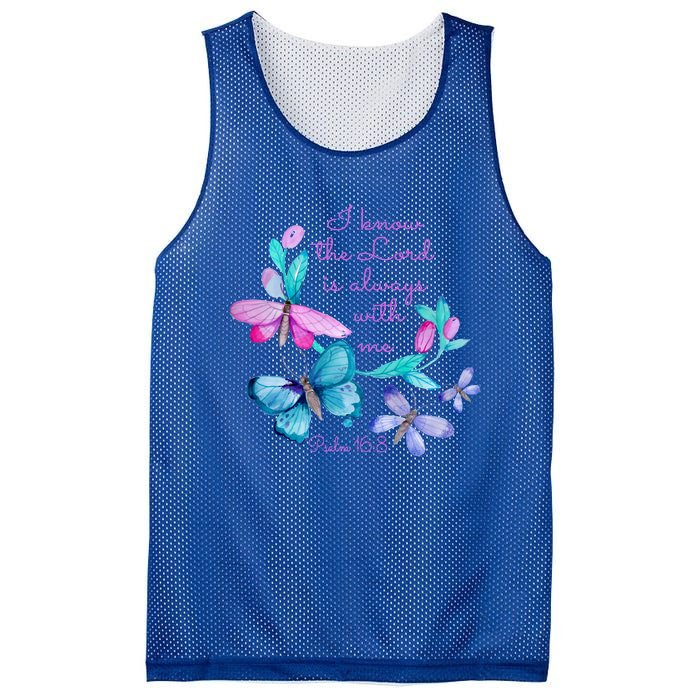 Psalm 16: 8 Christ Religious Butterfly Art Gift Mesh Reversible Basketball Jersey Tank