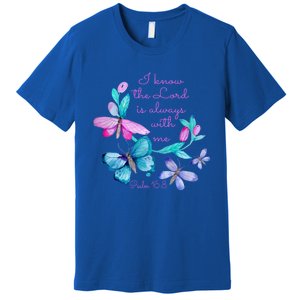 Psalm 16: 8 Christ Religious Butterfly Art Gift Premium T-Shirt