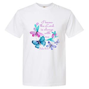 Psalm 16: 8 Christ Religious Butterfly Art Gift Garment-Dyed Heavyweight T-Shirt