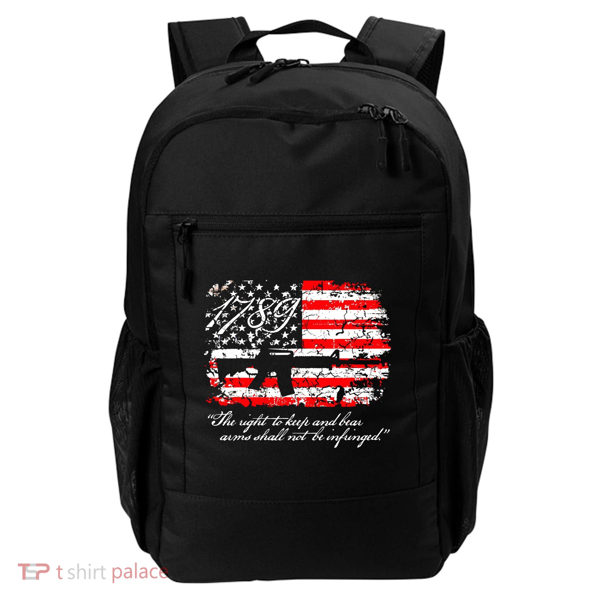 Patriotic 1789 American Flag 2nd Amendment Gun Rights AR15 Backpack