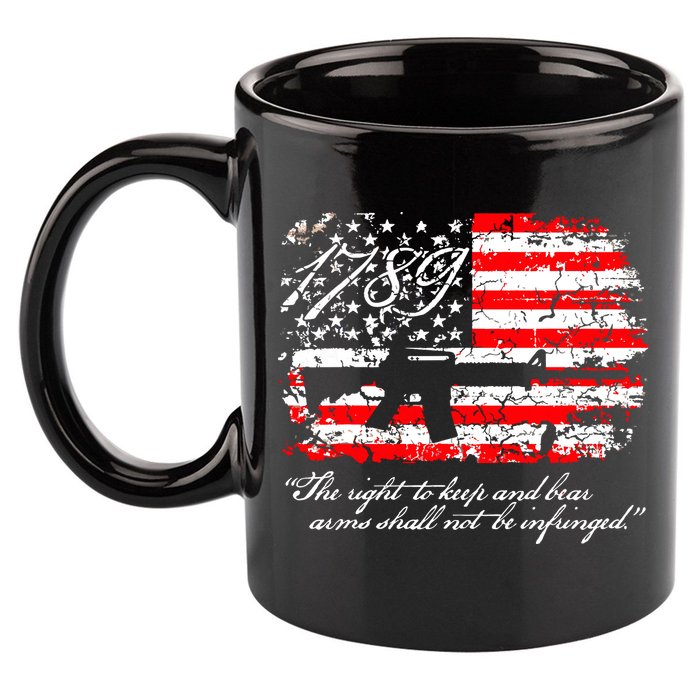 Patriotic 1789 American Flag 2nd Amendment Gun Rights AR15 11oz C Handle Ceramic Mug