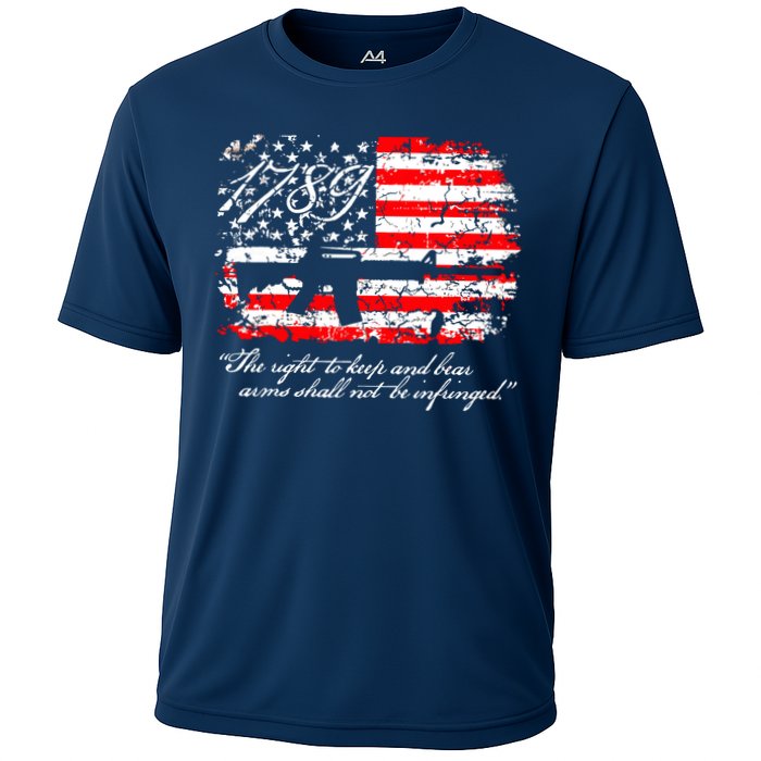 Patriotic 1789 American Flag 2nd Amendment Gun Rights AR15 Cooling Performance Crew T-Shirt