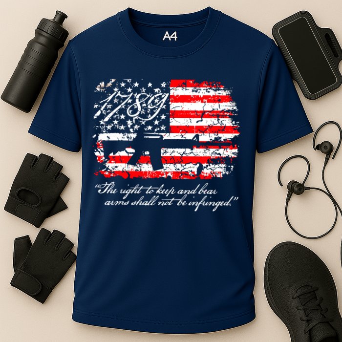Patriotic 1789 American Flag 2nd Amendment Gun Rights AR15 Cooling Performance Crew T-Shirt