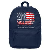 Patriotic 1789 American Flag 2nd Amendment Gun Rights AR15 16 in Basic Backpack