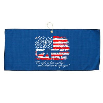 Patriotic 1789 American Flag 2nd Amendment Gun Rights AR15 Large Microfiber Waffle Golf Towel