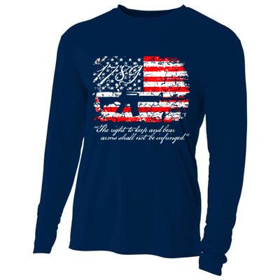 Patriotic 1789 American Flag 2nd Amendment Gun Rights AR15 Cooling Performance Long Sleeve Crew