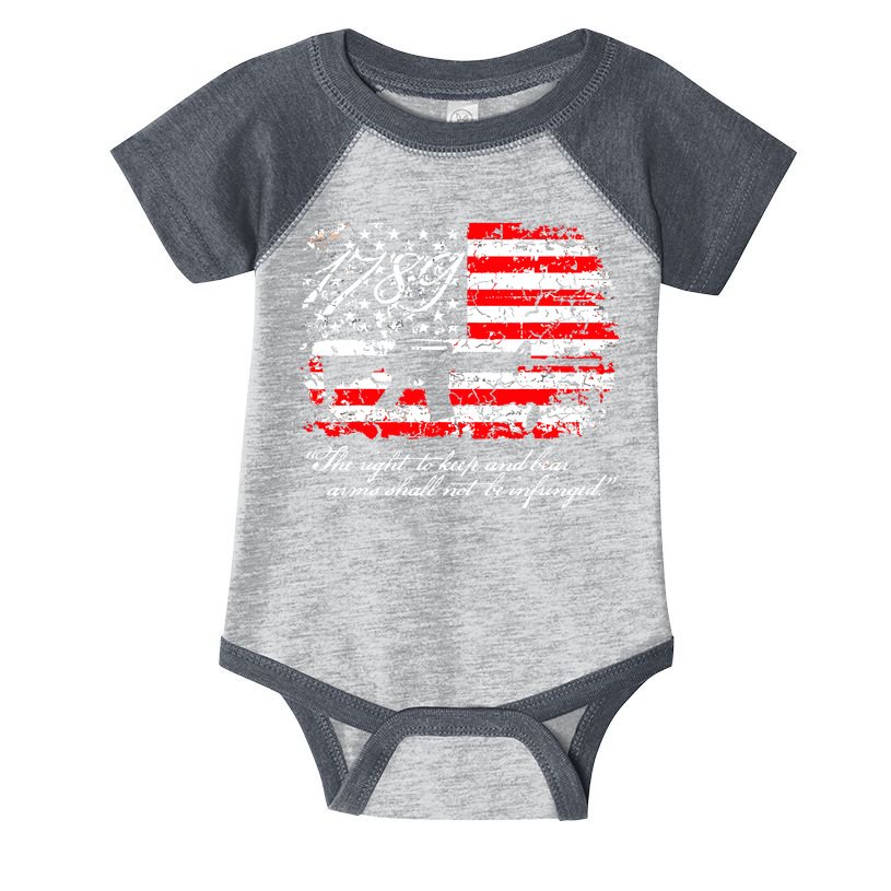 Patriotic 1789 American Flag 2nd Amendment Gun Rights AR15 Infant Baby Jersey Bodysuit
