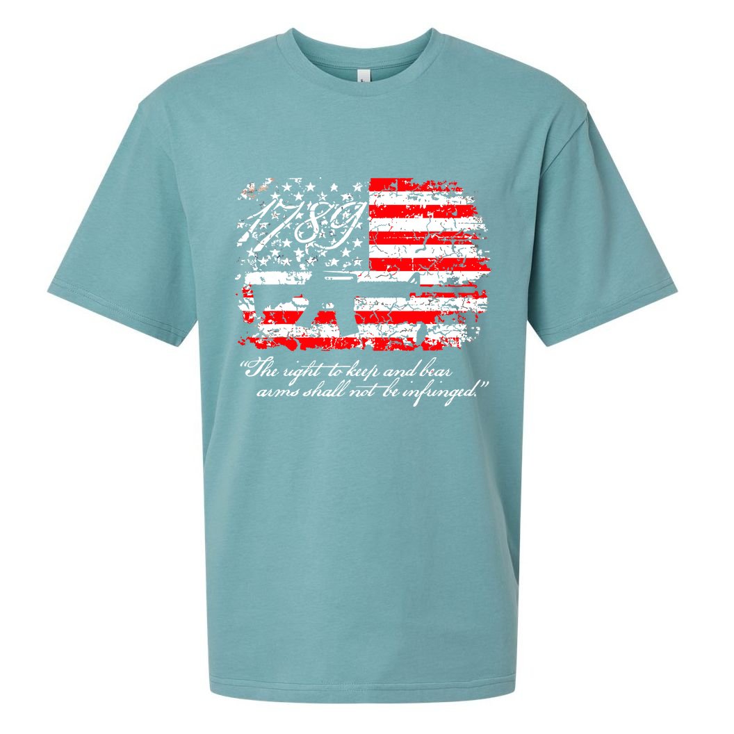 Patriotic 1789 American Flag 2nd Amendment Gun Rights AR15 Sueded Cloud Jersey T-Shirt