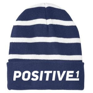 Positive 1 Be The Example Striped Beanie with Solid Band