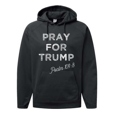 Psalm 1098 Christian Antitrump Pray For Trump Performance Fleece Hoodie