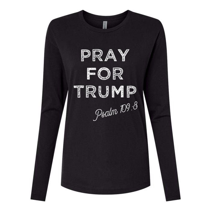 Psalm 1098 Christian Antitrump Pray For Trump Womens Cotton Relaxed Long Sleeve T-Shirt