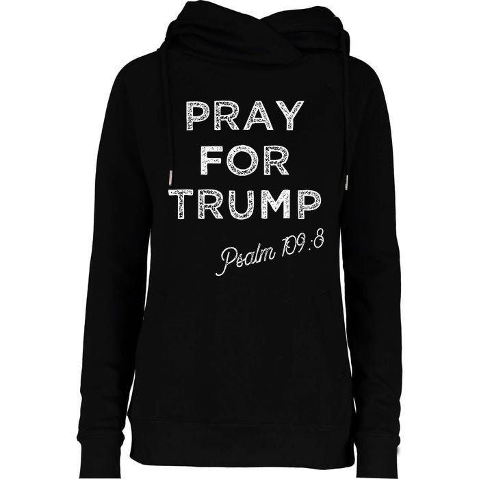 Psalm 1098 Christian Antitrump Pray For Trump Womens Funnel Neck Pullover Hood