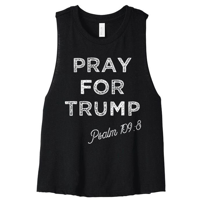 Psalm 1098 Christian Antitrump Pray For Trump Women's Racerback Cropped Tank