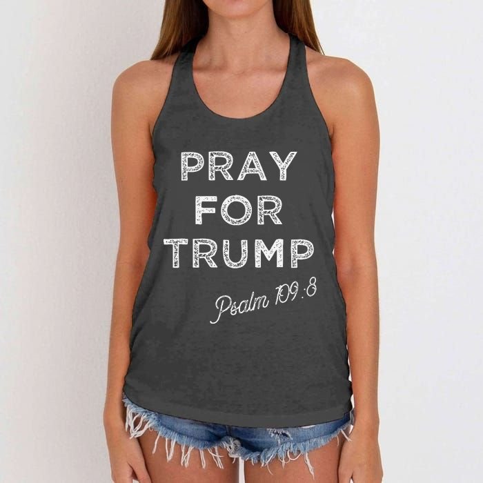 Psalm 1098 Christian Antitrump Pray For Trump Women's Knotted Racerback Tank