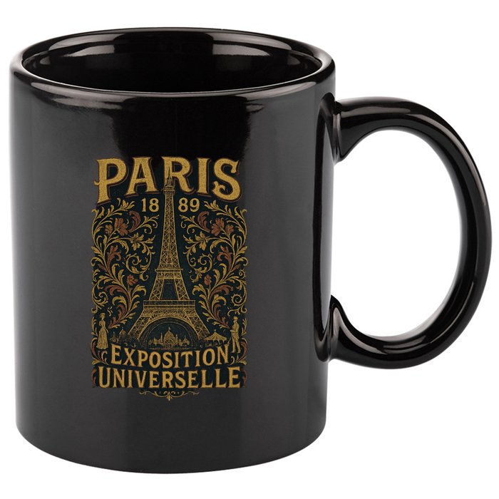 Paris 1889 Eiffel Tower World’s Fair 11oz C Handle Ceramic Mug