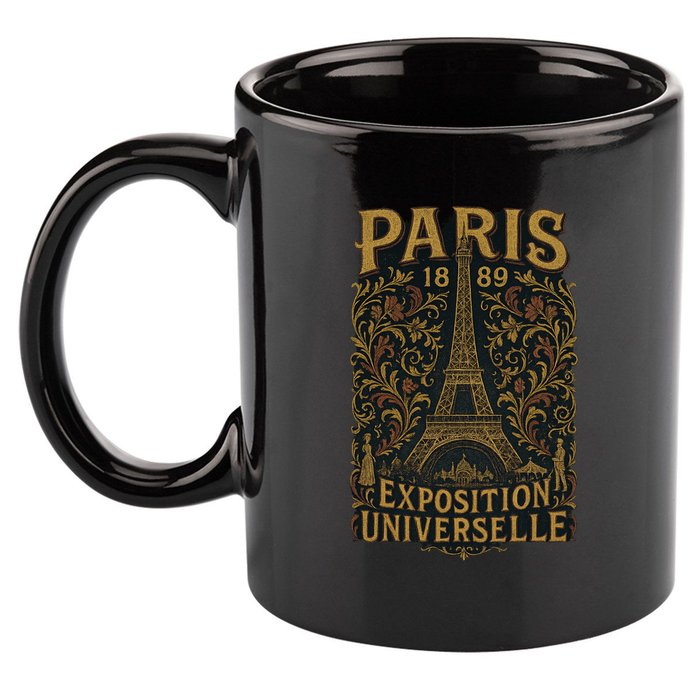 Paris 1889 Eiffel Tower World’s Fair 11oz C Handle Ceramic Mug
