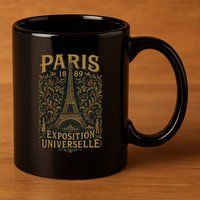 Paris 1889 Eiffel Tower World’s Fair 11oz C Handle Ceramic Mug