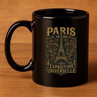 Paris 1889 Eiffel Tower World’s Fair 11oz C Handle Ceramic Mug