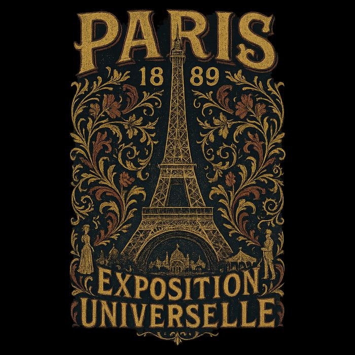 Paris 1889 Eiffel Tower World’s Fair Drawstring Bag