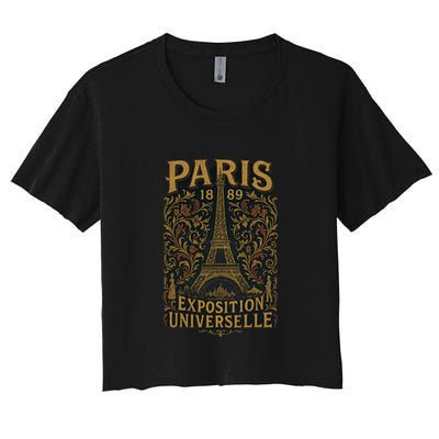 Paris 1889 Eiffel Tower World’s Fair Women's Crop Top Tee