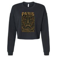 Paris 1889 Eiffel Tower World’s Fair Cropped Pullover Crew