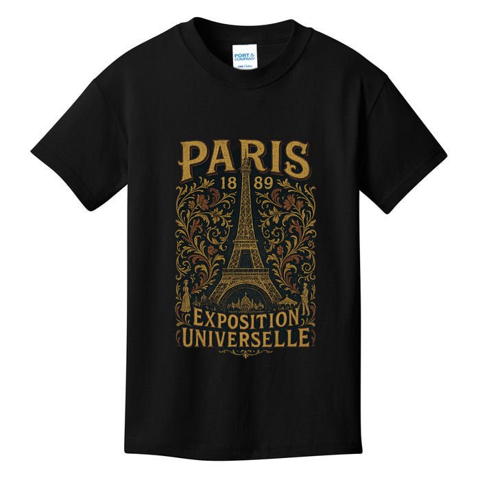 Paris 1889 Eiffel Tower World’s Fair Kids T-Shirt