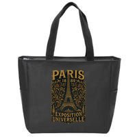Paris 1889 Eiffel Tower World’s Fair Zip Tote Bag